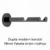 Landhouse 19mm karnis dupla fekete króm Bono véggel