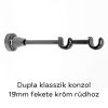 Landhouse 19mm karnis dupla fekete króm Bono véggel