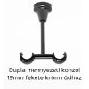 Landhouse 19mm karnis dupla fekete króm Bono véggel