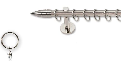 Landhouse 19mm fém karnisgarnitúra inox Bullet véggel