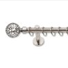 Landhouse 19mm fém karnisgarnitúra inox Moon véggel
