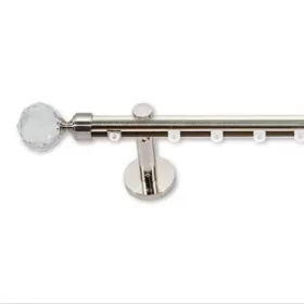   Landhouse 19mm belső csúszású fém karnis inox Akvamarin véggel