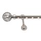 Landhouse 19mm belső csúszású fém karnis inox Moon véggel