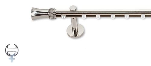 Landhouse 19mm belső csúszású fém karnis inox Madonna véggel