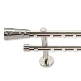   Landhouse 19mm belső csúszású dupla fém karnis inox Venus véggel