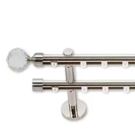   Landhouse 19mm belső csúszású dupla fém karnis inox Akvamarin véggel