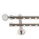 Landhouse 19mm belső csúszású dupla fém karnis inox Akvamarin véggel