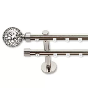   Landhouse 19mm belső csúszású dupla fém karnis inox Moon véggel