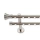 Landhouse 19mm belső csúszású dupla fém karnis inox Kubo véggel