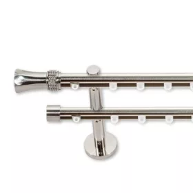   Landhouse 19mm belső csúszású dupla fém karnis inox Madonna véggel