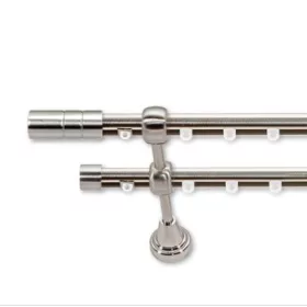   Landhouse 19mm belső csúszású dupla fém karnis inox Grip véggel