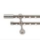 Landhouse 19mm belső csúszású dupla fém karnis inox Grip véggel