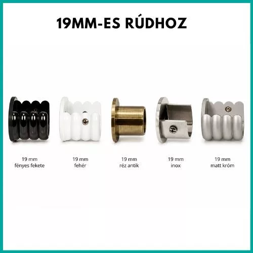 19mm oldalfali tartó több színben