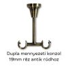 Landhouse 19mm belső csúszású dupla fém karnis réz antik Bullet véggel