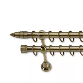 Landhouse 19mm karnis dupla réz antik Bullet véggel