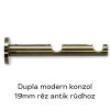 Landhouse 19mm karnis dupla réz antik Grip véggel