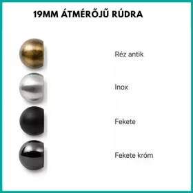 19mm Gömb végzáró 4 színben