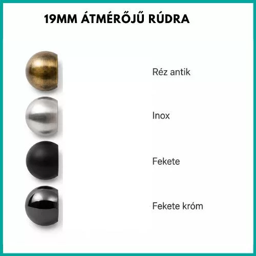19mm Gömb végzáró 4 színben