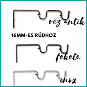 Dupla oldalfali konzol 16mm-es karnishoz fekete