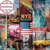 Színes amerikai mintás öntapadós fólia Manhattan 200-3234-15 NYC TAXI