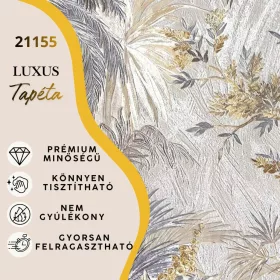   Silva Essence mályva alapon lila/bézs/arany dzsungel mintás selyemfényű tapéta 21155