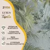 Silva Essence világoskék alapon zöld/türkiz dzsungel mintás selyemfényű tapéta 21156