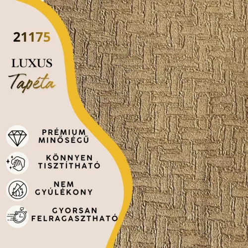 Silva Essence aranysárga geometriai mintás selyemfényű tapéta 21175
