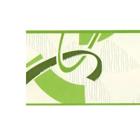   Geometriai mintás, zöld-fehér tapétaszegély 9,5 cm 227-044