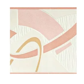   Geometriai mintás,  bézs púderrózsaszín tapétaszegély 9,5 cm 227-074