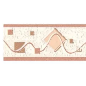   3,5 cm fehér-púderrózsaszín geometriai mintás tapétaszegély 227-078