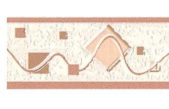 3,5 cm fehér-púderrózsaszín geometriai mintás tapétaszegély 227-078