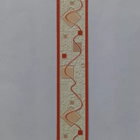   3,5 cm fehér-téglavörös geometriai mintás tapétaszegély 227-158