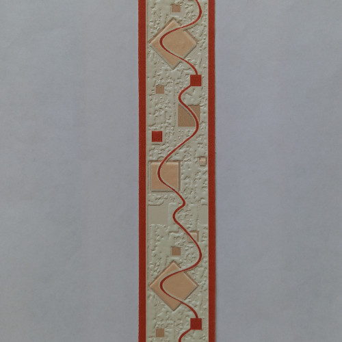 3,5 cm fehér-téglavörös geometriai mintás tapétaszegély 227-158