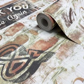   Grafikus Téglamintás Tapéta – Terakotta és Barna árnyalatokkal (238693)