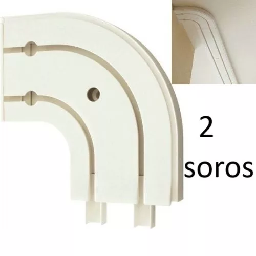 Végzáró 1 vagy 2 sínes mennyezeti karnishoz kanyarral