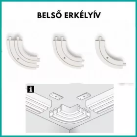   Erkélyív, belső sarok az 1, 2 vagy 3 sínes műanyag karnishoz