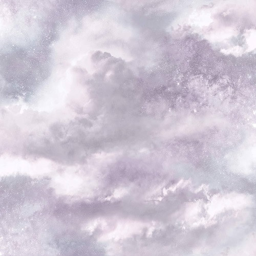 Csillogó lila felhőmintás tapéta 26008