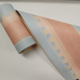 Kék piros, csíkos mintás akciós bordűr 21181