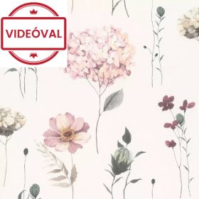   Kids' World fehér alapon mályva virágos tapéta 300642