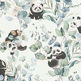   Kids World II Tapéta – Pandamintás, természetes illusztrációval 301144