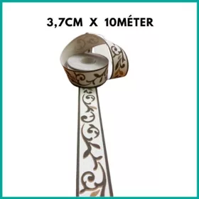   Bézs-sötétbarna indamintás tapétaszegély  3,7 cm 303-06