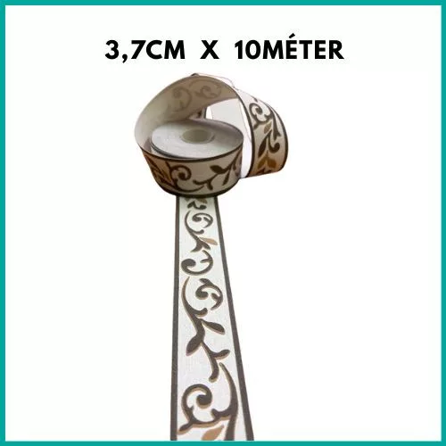 Bézs-sötétbarna indamintás tapétaszegély  3,7 cm 303-06