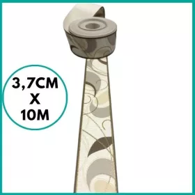   Szürkésbarna-arany modern hullámmintás tapétaszegély  3,7 cm 305-19