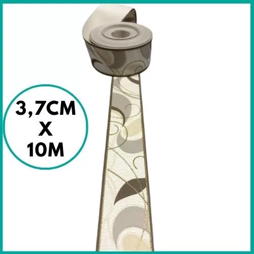 Szürkésbarna-arany modern hullámmintás tapétaszegély  3,7 cm 305-19