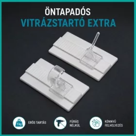 Öntapadós vitrázstartó extra