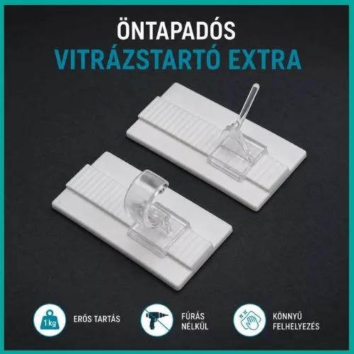 Öntapadós vitrázstartó extra