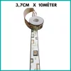 Bézs-sötétbarna-arany kockamintás tapétaszegély  3,7 cm 306-06