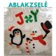 Hóember + pingvin  ablakzselé