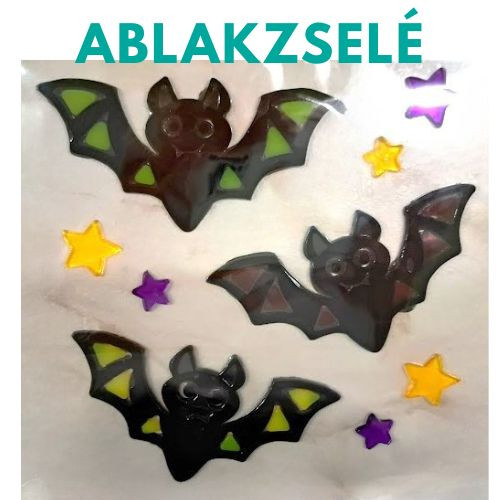 Halloween denevéres ablakzselé