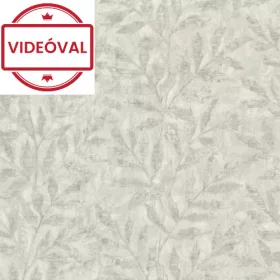   Factory V. drapp-ezüst-szürke fémes jellegű levél mintás tapéta 315011